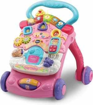 Baby & Peuter | 2 In 1 Baby Walker – Loopwagen Baby – Educatief Baby Speelgoed – Licht & Geluidseffecten – Nederlands Gesproken Speelgoed – Cadeau – Roze – 9 Tot 36 Maanden Baby & Peuter Baby & Peuter