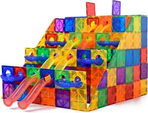 Bouwen & Constructie | Magna Minds – Magnetic Tiles – Knikkerbaan – 102 Stuks – Magnetisch Speelgoed – Constructie Speelgoed – Magnetische Tegels – Montessori Speelgoed – Magnetic Toys – Magnetische Bouwstenen – Speelgoed Kinderen Bouwen & Constructie Bouwen & Constructie