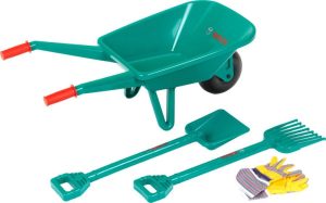 Buitenspeelgoed | Toys Bosch Tuin 4-Delige Tuinierset – Kruiwagen, Schep, Hark En Werkhandschoenen – Groen Geel Buitenspeelgoed Buitenspeelgoed