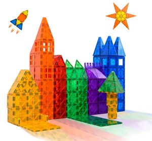 Educatief speelgoed | Magna Minds – Magnetic Tiles – Magnetisch Speelgoed – 80 Stuks – Constructie Speelgoed – Magnetische Tegels – Montessori Speelgoed – Magnetic Toys – Magnetische Bouwstenen – Speelgoed Kinderen Educatief speelgoed Educatief speelgoed