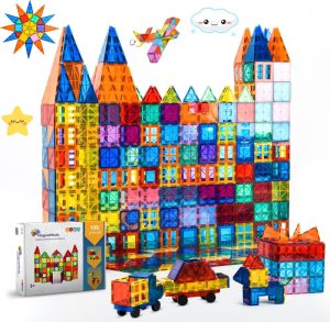 Educatief speelgoed | Magnetic Tiles- Magnetisch Speelgoed – 100 Stuks – Constructie Speelgoed – Magnetische Tegels – Montessori Speelgoed – Magnetic Toys – Magnetische Bouwstenen – Speelgoed Kinderen – Magna Minds Bouwen & Constructie Bouwen & Constructie