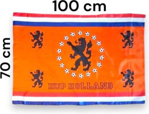 Feestartikelen | De Oranjefan Oranje Vlag / Ek Voetbal 2024 / Ek 2024 / Hup Holland / Maat L / Oranje Versiering / Oranje Decoratie / Nederlands Elftal / 100 X 70 Cm Feestartikelen Feestartikelen