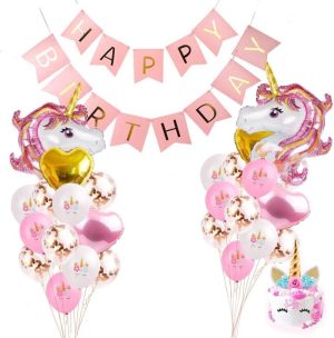 Feestartikelen | Happy Goods – Verjaardag Versiering Unicorn – Happy Birthday Slinger – 30 Stuks – Kinder Feestje – Ballonnen – Verjaardag Decoratie Feestartikelen Feestartikelen