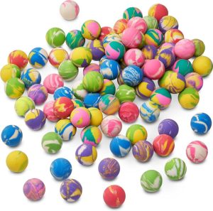 Funcadeaus | 90 Stuks Rubberen Stuiterballen – Party Bag Fillers Voor Kinderen – Verjaardagsspeelgoed Voor Kinderen – Meerkleurig Met Verschillende Ontwerpen. Funcadeaus Funcadeaus