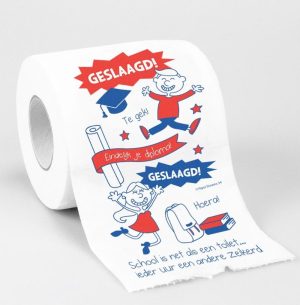 Funcadeaus | Cadeau Toiletpapier/Wc-Papier Rol Geslaagd – Diploma Behaald – Afstudeercadeau – Decoratie/Versiering Funcadeaus Funcadeaus