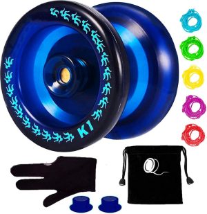 Funcadeaus | Jojo Set –Kunststof Yoyo – Inclusief Zakje, Draad, Jojo Handschoen – Blauw Funcadeaus Funcadeaus