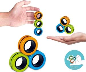 Funcadeaus | Magnetic Finger Trick Rings- Magnetische Vinger Ringen – Blauw Funcadeaus Funcadeaus