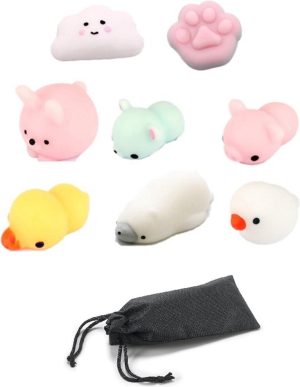 Funcadeaus | Mochi Squishy – Etui Hondje 8 Stuks Funcadeaus Funcadeaus