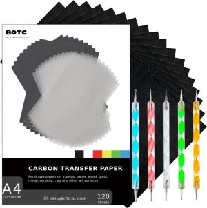 Hobby & Creatief | A4 Carbonpapier – 120 Stuks – Met 5 Overtrekpennen – Zwart – Overtrekpapier Voor Hobby En Tekenen / Op Hout Hobby & Creatief Hobby & Creatief