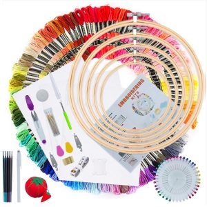 Hobby & Creatief | Borduurpakketten Volwassenen – Borduurringen Met Borduurnaalden En Borduurgaren – 100 Kleuren Deluxe Set – Borduren Hobby En Creatief – Borduurset Hobby & Creatief Hobby & Creatief