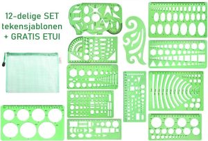 Hobby & Creatief | Creëer Meesterwerken Met De 12-Delige Tekensjablonen Set: Perfect Voor Hobby, School, Wiskunde, Kantoor, Architectuur En Techniek! Hobby & Creatief Hobby & Creatief