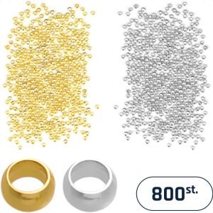 Hobby & Creatief | Knijpkralen Voor Sieraden Maken Met Kralen – Ø 2 Mm – 800 Stuks – Goud En Zilver Hobby & Creatief Hobby & Creatief