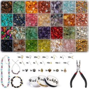 Hobby & Creatief | Luxe Natuursteen Kralen Set – Inclusief E-Book – Edelstenen Kralen – Armbandjes Maken – Kralenketting Meisjes & Dames – Parels Kralen – Sieraden Maken Volwassenen Pakket – Bedels – Kralendoos Hobby & Creatief Hobby & Creatief