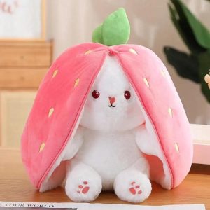 Knuffels & Knuffeldoekjes | Kawaii Kussen – Konijn In Een Aardbei 26 Cm – Konijn Knuffel – Kawaii Knuffel – Aardbei Knuffel – Squish Knuffel Knuffels & Knuffeldoekjes Knuffels & Knuffeldoekjes