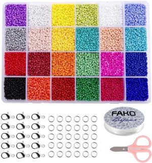 Knutselen voor kinderen | Diy Kralen Set – Glas Zaad Kralen – Glaszaad – Glaskralen – Sieraden Maken – Hobby – Kralenset – Kralendoos – 2Mm – 19200 Stuks Hobby & Creatief Hobby & Creatief