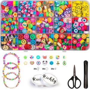 Knutselen voor kinderen | Kralen Set Happy Kit – 375 Stuks Polymeer Kralen – Inclusief E-Book – De Leukste Figuurkralen – Kralenset Sieraden Maken – Kralenketting Telefoon Meisjes & Dames – Kralendoos – Smiley Kralen Hobby & Creatief Hobby & Creatief