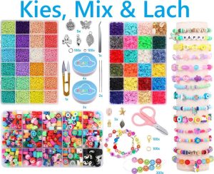 Knutselen voor kinderen | Play It Kralen Set Xxxl Knutselen Meisjes – Polymeer – Katsuki – Incl. 300 Smiley Kralen Hobby & Creatief Hobby & Creatief