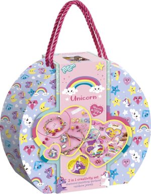 Knutselen voor kinderen | Unicorn 2 In 1 Knutselkoffertje Armbandjes En Diamond Painting Slingers Maken – Cadeautip Creatief Speelgoed Knutselen voor kinderen Knutselen voor kinderen