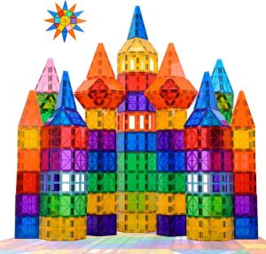 Magnetisch Speelgoed | Magna Minds – Magnetic Tiles- Magnetisch Speelgoed – 120 Stuks – Constructie Speelgoed – Magnetische Tegels – Montessori Speelgoed – Magnetic Toys – Magnetische Bouwstenen – Speelgoed Kinderen Bouwen & Constructie Bouwen & Constructie