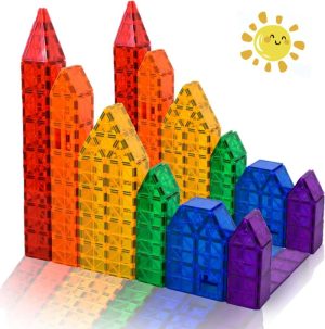 Magnetisch Speelgoed | Magna Minds – Magnetic Tiles- Magnetisch Speelgoed – 32 Stuks – Constructie Speelgoed – Magnetische Tegels – Montessori Speelgoed – Magnetic Toys – Magnetische Bouwstenen – Speelgoed Kinderen Educatief speelgoed Educatief speelgoed