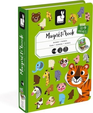 Magnetisch Speelgoed | Magnetibook – Dieren – Magneetboek Speelset Inclusief 30 Magneten En 10 Voorbeeldkaarten – Geschikt Vanaf 3 Jaar Magnetisch Speelgoed Magnetisch Speelgoed