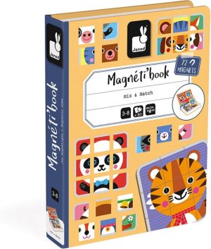 Magnetisch Speelgoed | Magnetibook – Mix & Match – Magneetboek Speelset Inclusief 72 Magneten En 8 Voorbeeldkaarten – Geschikt Vanaf 3 Jaar Magnetisch Speelgoed Magnetisch Speelgoed