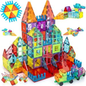 Magnetisch Speelgoed | Magnetisch Speelgoed 120 Stuks – Magnetic Tiles – Constructie Speelgoed – Magnetische Tegels – Montessori Speelgoed Magnetisch Speelgoed Magnetisch Speelgoed