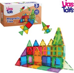 Magnetisch Speelgoed | Magnetisch Speelgoed – 40 Stuks – Magnetische Tegels – Constructie Speelgoed – Montessori Speelgoed – Open Ended – Magnetic Tiles – Magnetic Toys – Bouw Je Magna Wereld Magnetisch Speelgoed Magnetisch Speelgoed