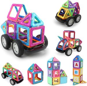 Magnetisch Speelgoed | Magnetische Bouwstenen 85 Stuks – Veelhoekige Bouwstenen – Creatieve Bouwstenen – Kastelen – Auto’S – Intelligentie Ontwikkelen – Fantasie – 2 Jaar Oud Kinderspeelgoed – Feestdagen Cadeau – Verjaardagscadeaus Magnetisch Speelgoed Magnetisch Speelgoed