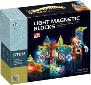 Magnetisch Speelgoed | Nieuwe Licht Magnetische Blokken-75 Stuk-3D Magnetisch Speelgoed- Magnetische Bouwset Met Verlichting-Light Magnetic Blocks Magnetisch Speelgoed Magnetisch Speelgoed