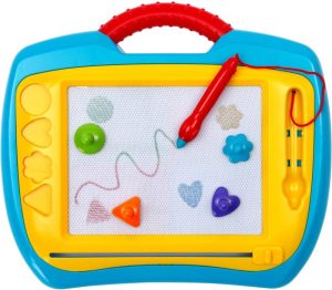 Magnetisch Speelgoed | Playgo – Magnetisch Tekenbord – Toys – Kinderen – Blauw/Geel – Draagbaar En Stevig – Inclusief Pen En Stempels Magnetisch Speelgoed Magnetisch Speelgoed