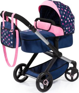 Poppen | 17016Aa Combi Poppenwagen Xeo, Tas, Blauw, Roze, Fee Poppen Poppen