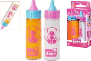 Poppen | New Born Baby – 2 Magische Baby Flesjes – Jus En Melk – 12 Cm – Vanaf 3 Jaar Poppen Poppen