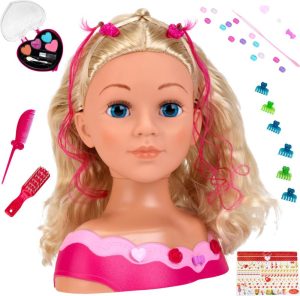 Poppen | Toys Princess Coralie Kaphoofd ‘Emma’ – 23.5X13X27 Cm – Incl. Dermatologisch Geteste, Hartvormige Cosmeticaset En Haaraccessoires – Multicolor Poppen Poppen