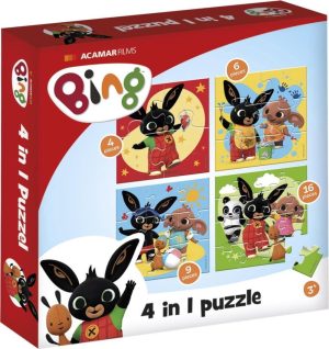 Puzzels | Bing Puzzel 4 In 1 Educatief Peuter Speelgoed – Kinderpuzzel 4X6X9X16 Stukjes Leren Puzzelen – Cadeautip Puzzel 3 Jaar En Ouder – Toys Puzzels Puzzels