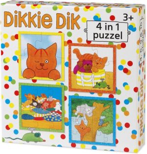 Puzzels | Dikkie Dik Puzzel 4 In 1 Educatief Peuter Speelgoed – Kinderpuzzel 4X6X9X16 Stukjes Leren Puzzelen – Cadeautip Puzzel 3 Jaar En Ouder – Toys Puzzels Puzzels