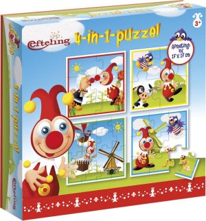 Puzzels | Jokie Efteling Puzzel 4 In 1 Educatief Peuter Speelgoed – Kinderpuzzel 4X6X9X16 Stukjes Leren Puzzelen, 3 Jaar En Ouder – Toys Puzzels Puzzels