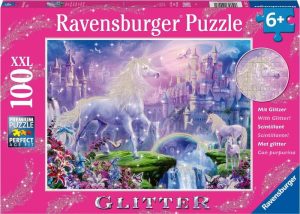 Puzzels | Puzzel Koninkrijk Van De Eenhoorns (Glitter) – Legpuzzel – 100 Stukjes Puzzels Puzzels