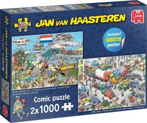 Puzzels | Verkeerschaos & Ter Land Ter Zee En In De Lucht – Legpuzzel 2X1000 Stukjes Puzzels Puzzels