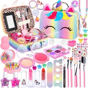 Rollenspellen | Kinder-Make-Upset Voor Meisjes, 34 Stuks, Wasbaar, Make-Upspeelgoed Voor Meisjes, Make-Upkoffer, Make-Upset, Meisjes, Speelgoed, Make-Up, Kindercadeaus Voor Meisjes Van 3 Tot 10 Jaar Rollenspellen Rollenspellen