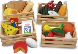 Rollenspellen | Melissa & Doug Voedselgroepen – Origineel Houten Speelgoedeten (Fantasiespel, 21 Handbeschilderde Houten Speelstukjes En 4 Kratjes, Geweldig Cadeau Voor Meisjes En Jongens – Ideaal Voor Kinderen Van 3, 4, 5 En 6 Jaar) Houten speelgoed Houten speelgoed