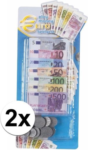 Rollenspellen | Set Van 2X Stuks Speelgoed Kassa Euro Speelgeld 90 Delig – Speelgoed Munten En Biljetten Rollenspellen Rollenspellen