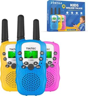 Rollenspellen | Zéntar Walkie Talkie – Voor Kinderen En Volwassenen – 5Km Bereik – 3 Stuks – Geel Roze Blauw – Gratis Batterijen – Rollenspellen Rollenspellen