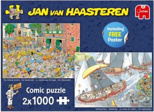 Spelen met een goed gevoel | De Kaasmarkt & Skûtsjesilen – Puzzel – 2X1000 Stukjes Puzzels Puzzels