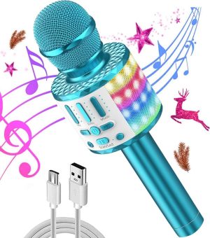 Zingen & Muziek | Draadloze Bluetooth Karaoke Microfoon Met Ingebouwde Luidspreker – Geluidsopname Functie – Draagbaar En Compatibel Met Smartphones En Tablets – Ideaal Voor Zangplezier En Opnames Speelgoed Zingen & Muziek