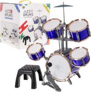 Zingen & Muziek | Drumstel – Donkerblauw – 76 Cm – Inclusief Kruk – Peuters En Kleuters – Kinderen – Muzikaal Speelgoed – Drumset – Jongens En Meisjes Speelgoed Zingen & Muziek