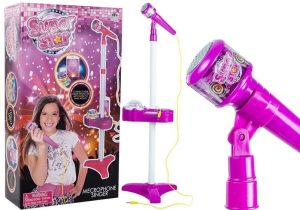 Zingen & Muziek | Karaokeset Voor Kinderen – Roze – Microfoon Met Standaard En Mp3 Padprojector Speelgoed Zingen & Muziek