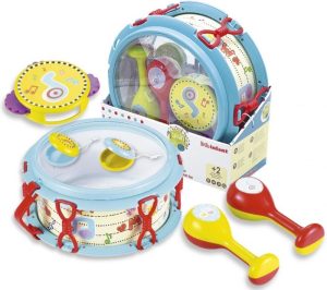 Zingen & Muziek | Muziekset Voor Baby – 4 In 1 Muziekinstrumenten – Tachan – Trommel, Sambaballen, Castagnetten En Tamboerijn Speelgoed Zingen & Muziek