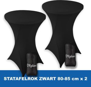 Feestartikelen | Statafelrok Zwart X 2 – ∅ 80-85 X 110 Cm – Statafelhoes Met Draagtas – Luxe Extra Dikke Stretch Sta Tafelrok Voor Statafel – Kras- En Kreukvrije Hoes Feestartikelen Feestartikelen