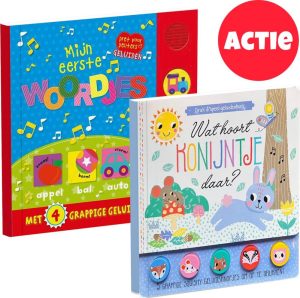 Baby & Peuter | Geluidenboek Voordeelbundel – 2 Geluidenboeken Voor De Kleine Handjes Met Zachte Knopjes – Speelgoed Peuters – Cadeau Jongen / Meisje / Baby / Peuter / Dreumes / 1 Jaar / 2 Jaar / 3 Jaar – Kinderboeken / Voorleesboeken – Eerste Woordjes / Dieren Baby & Peuter Baby & Peuter